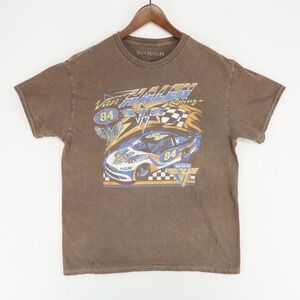 Van Halen 1984 Album Band T Shirt Adult Large Brown Short Sleeve Racing Retro